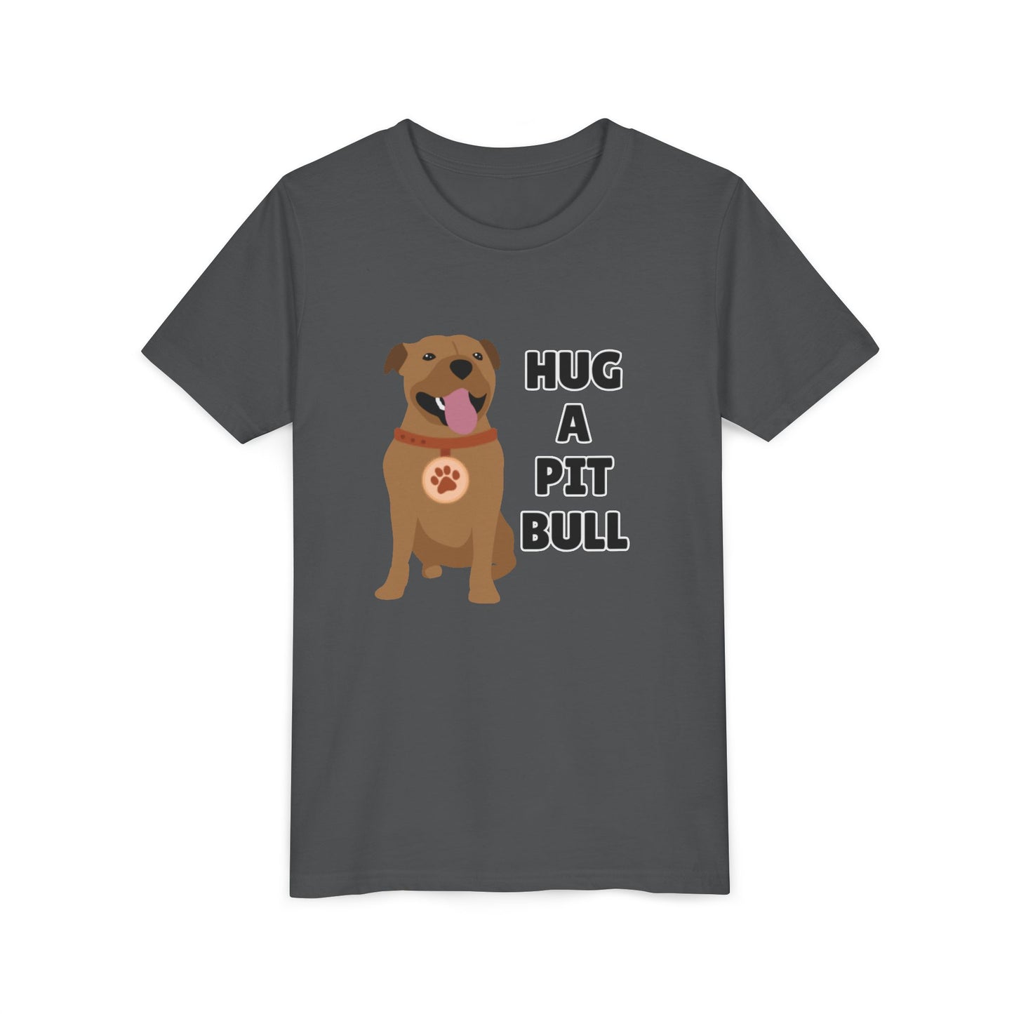 Hug a Pit Bull Youth Tee, Dog Lover Shirt, Kids Animal T-Shirt, Pet Adoption Awareness, Cute Gift, Animal Rescue Apparel