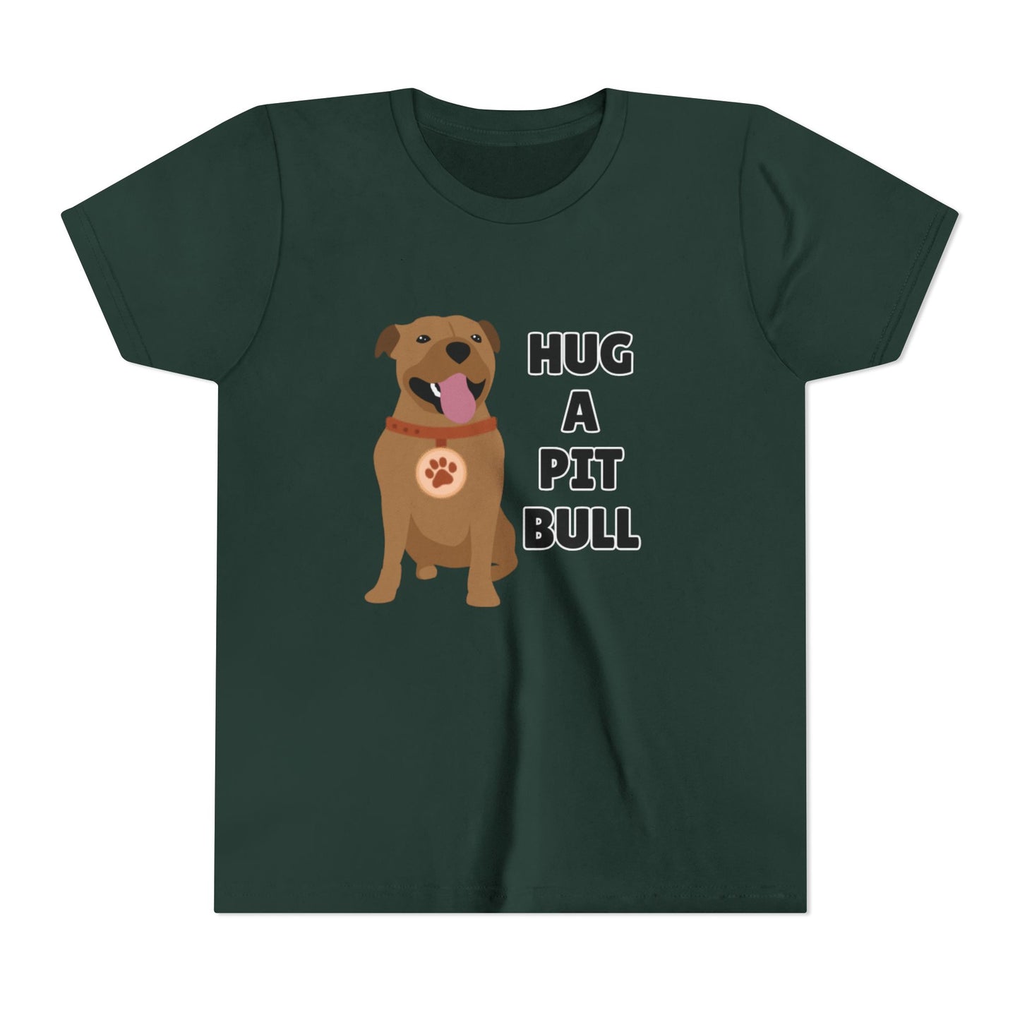 Hug a Pit Bull Youth Tee, Dog Lover Shirt, Kids Animal T-Shirt, Pet Adoption Awareness, Cute Gift, Animal Rescue Apparel
