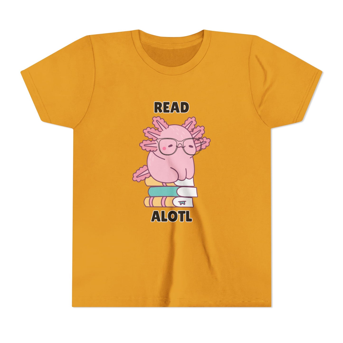 Youth Short Sleeve Tee Read Alotls Design - Fun Kids' Tee, Perfect for Book Lovers, Reading Theme, School Wear