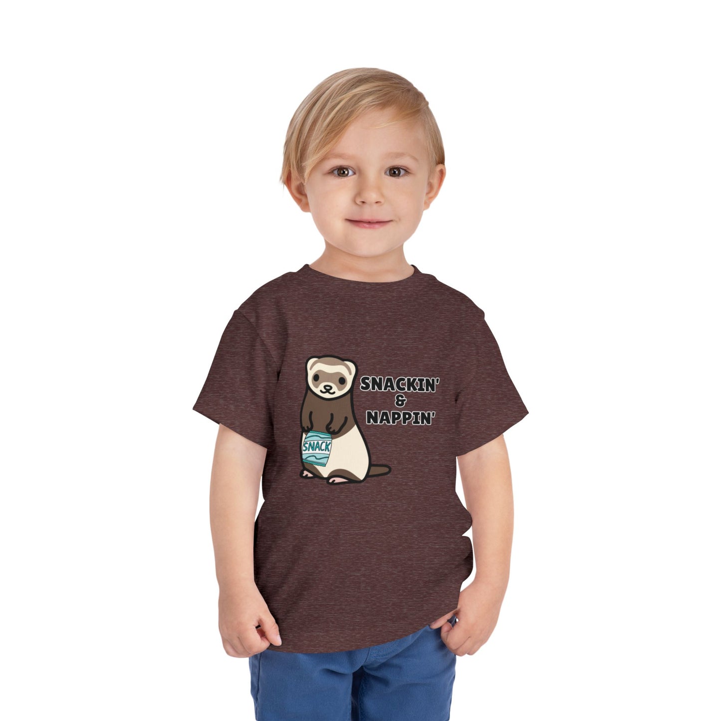 Toddler Sizes: Snackin' and Nappin' Ferret T-Shirt, Adorable Toddler Tee - Snackin' & Nappin', Ferrets, Snacks, Cute Kids Shirt, Birthday Gift, Nursery Wear, Fun Toddler Apparel