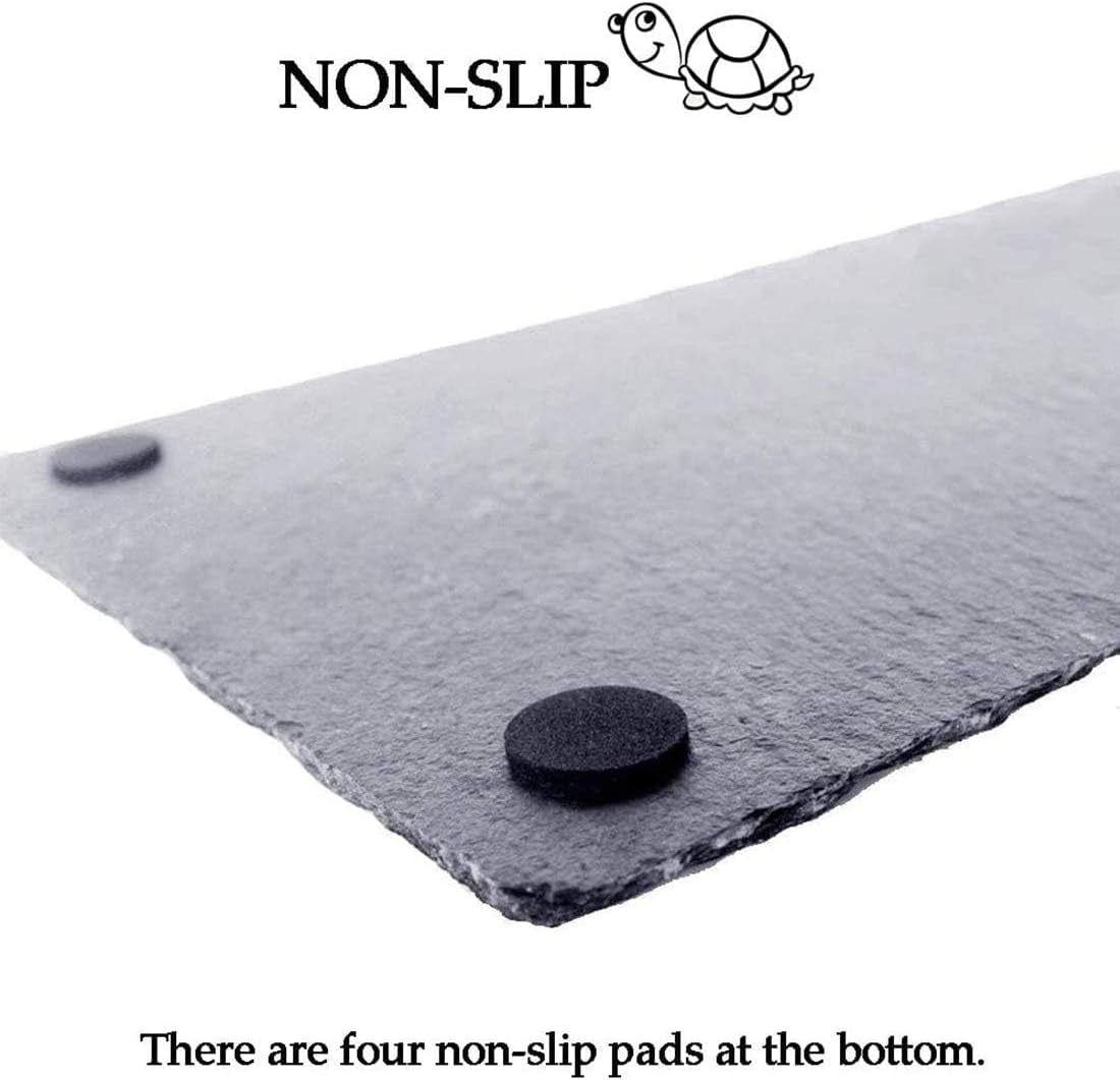 2 Pcs Reptile Basking Platform Tortoise Rock Plate Turtle Bathing Area Feeding Food Dish Resting Terrace(7.9X11.8Inch)