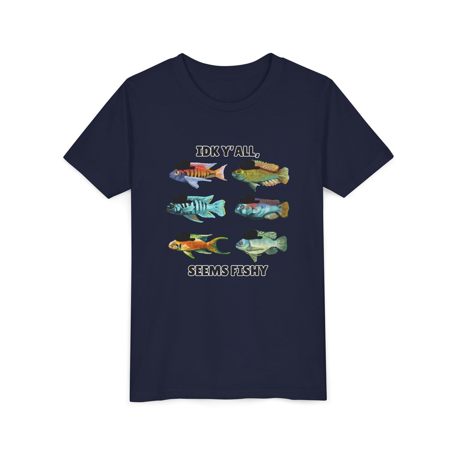 Youth Short Sleeve Tee - 'IDK Y'all, Seems Fishy' Funny Fishing Tee, Gift for Kids, Summer Outfit, Fishing