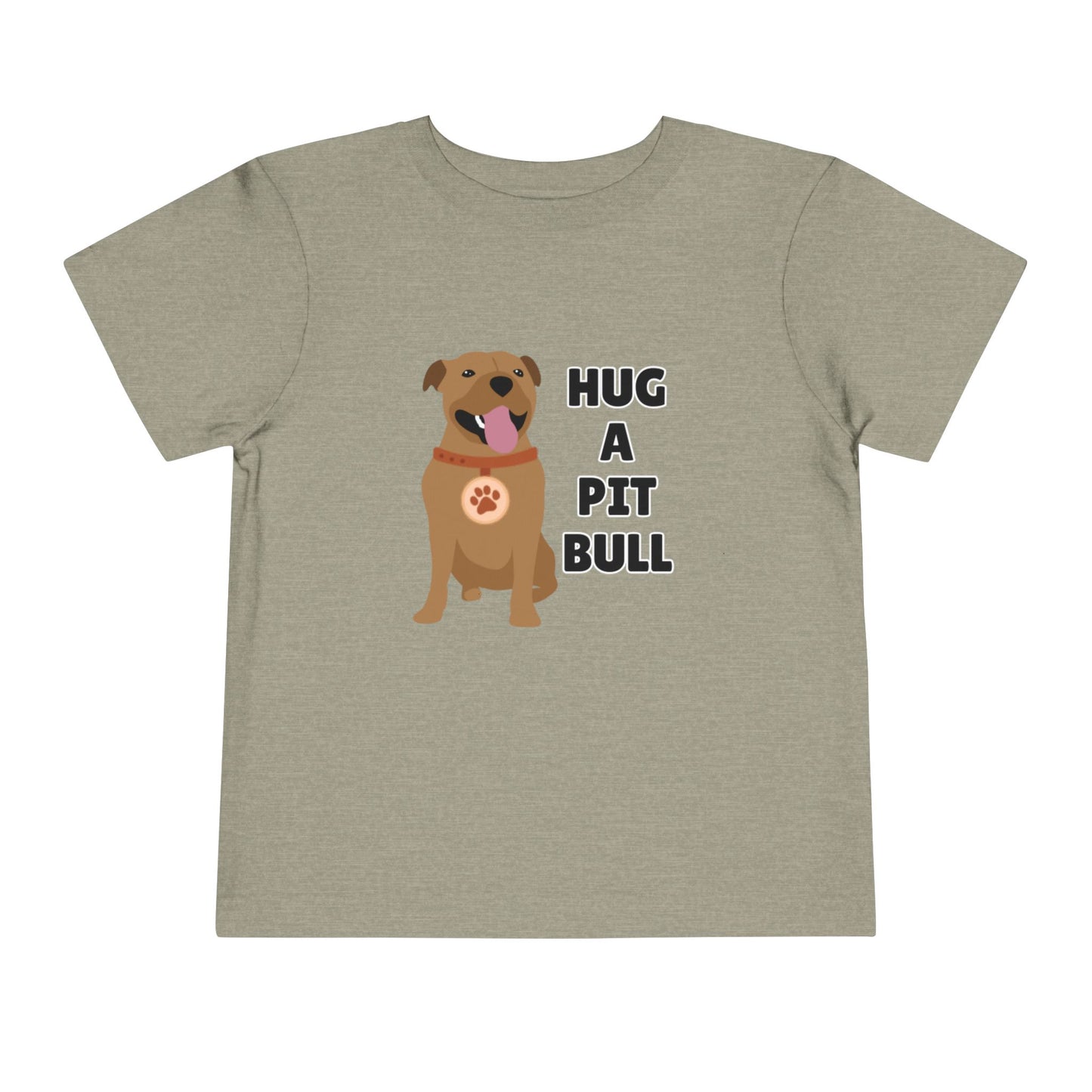 Toddler Sizes: Hug a Pitbull, Animal Rescue, Animal Adoption, Pit Bull Love Tee - Cute Short Sleeve Shirt for Kids, Animal Lovers Gift, Dog Lover Apparel, Playful Toddler Outfit, Funny Pet Tee