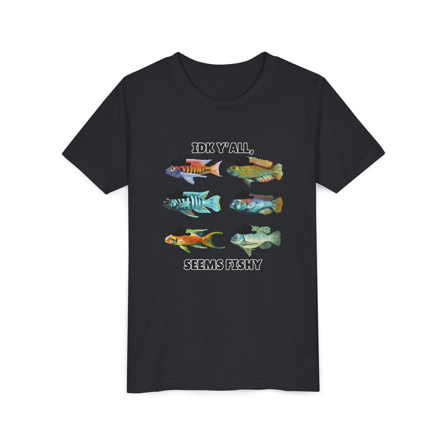 Youth Short Sleeve Tee - 'IDK Y'all, Seems Fishy' Funny Fishing Tee, Gift for Kids, Summer Outfit, Fishing