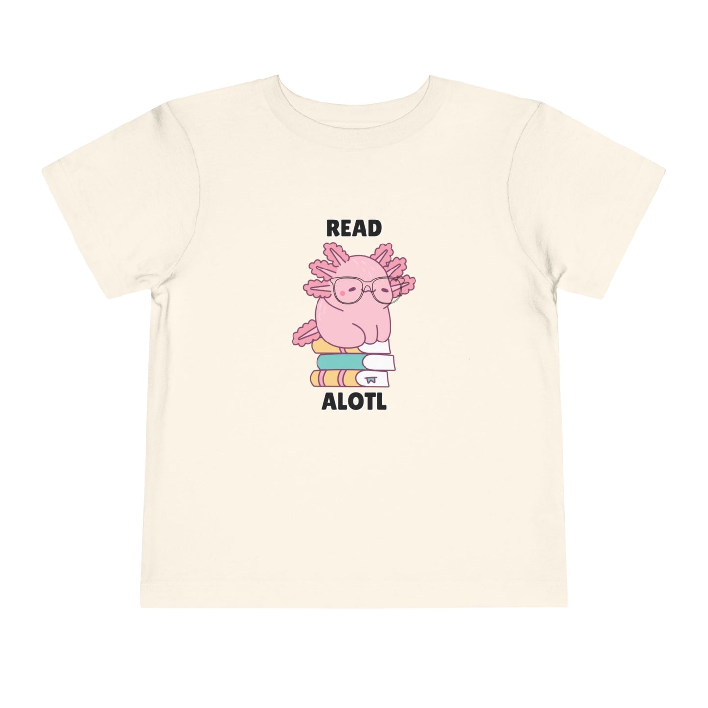 Toddler Sizes: Read Alotl Axolotl Cute Toddler Tee - "Read Alotl" Design, Kids' Short Sleeve T-Shirt, Gift for Book Lovers, Fun Reading Apparel, Toddler Gift Idea