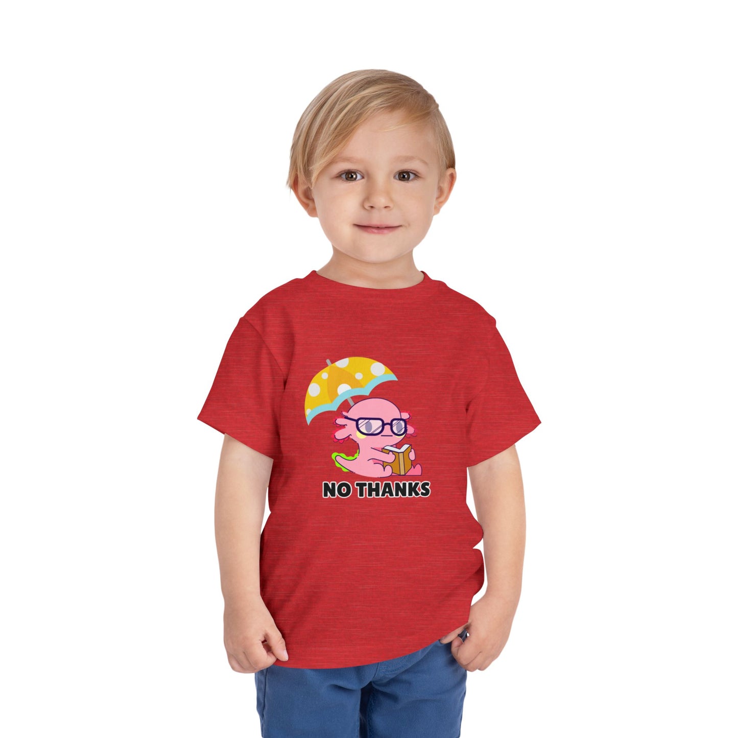 Toddler Sizes: Axolotl "No Thanks" Umbrella T-Shirt, Playful Toddler Tee - 'No Thanks' | Cute Kids Shirt, Funny Toddler Gift, Summer T-Shirt, Casual Wear, Kid's Clothing