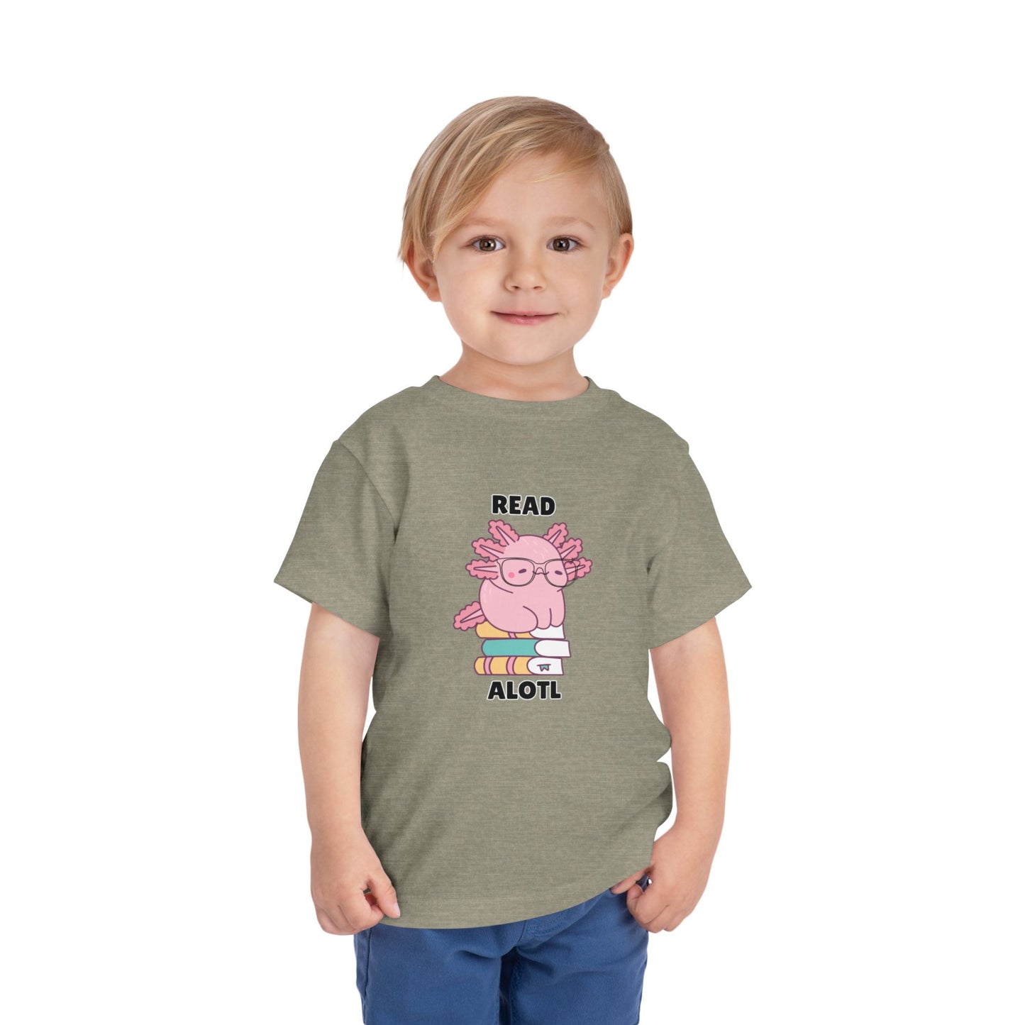 Toddler Sizes: Read Alotl Axolotl Cute Toddler Tee - "Read Alotl" Design, Kids' Short Sleeve T-Shirt, Gift for Book Lovers, Fun Reading Apparel, Toddler Gift Idea