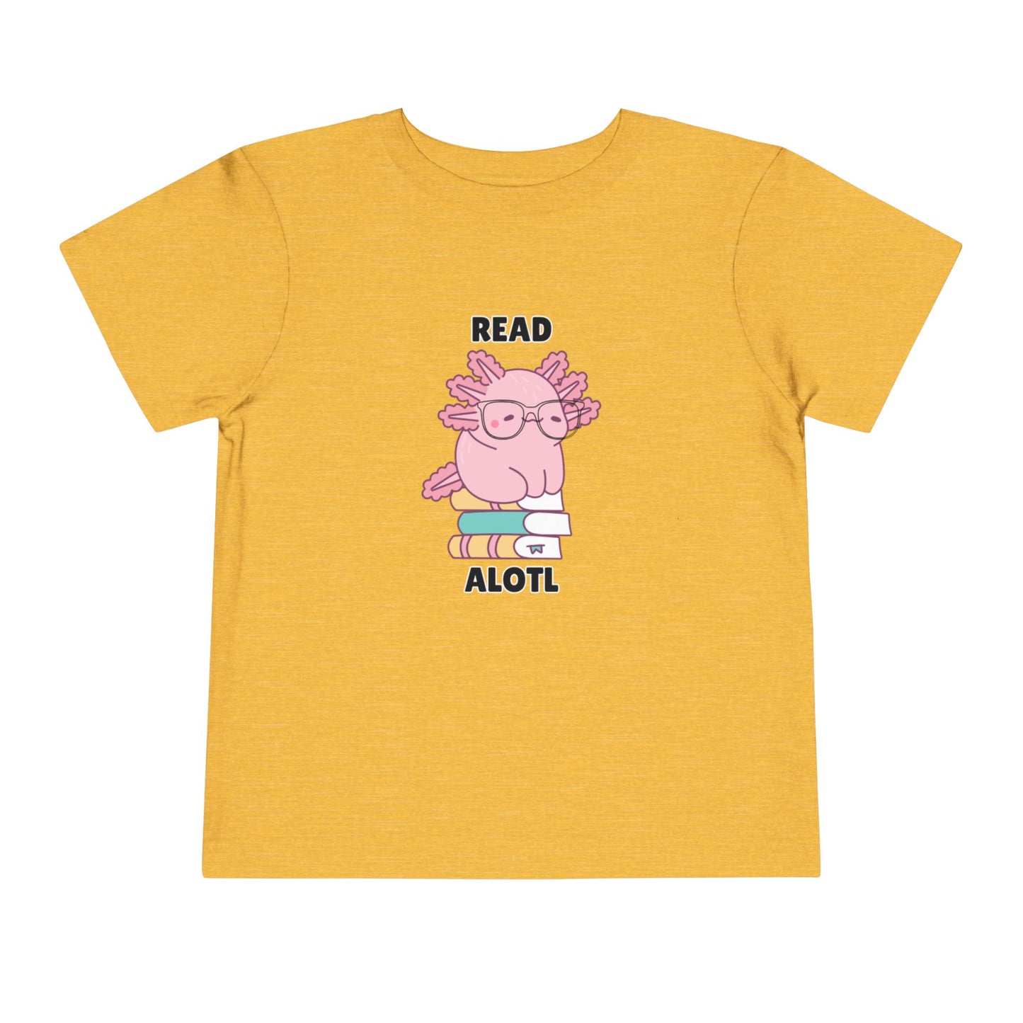 Toddler Sizes: Read Alotl Axolotl Cute Toddler Tee - "Read Alotl" Design, Kids' Short Sleeve T-Shirt, Gift for Book Lovers, Fun Reading Apparel, Toddler Gift Idea
