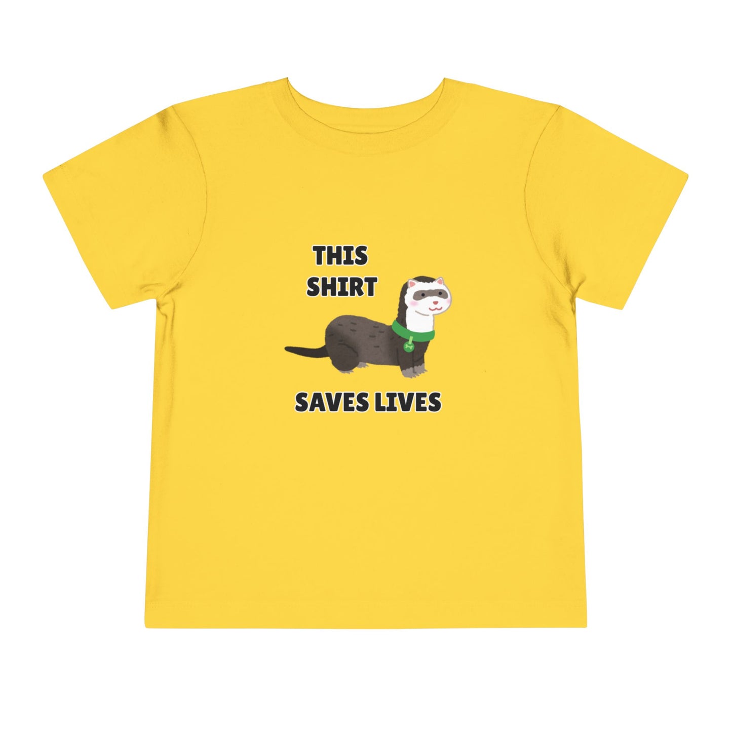 Toddler Sizes: This shirt Saves Lives Tee with Fun Ferret Design - Cute Short Sleeve Shirt, Animal Rescue, Animal Adoption, Kids Apparel, Gift for Animal Lovers, Playtime Wear
