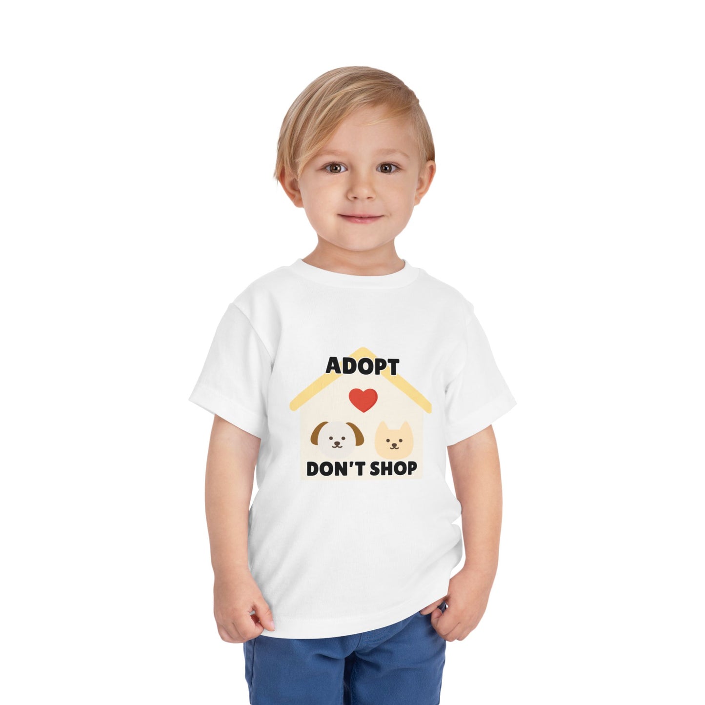 Toddler Sizes: Adopt Don't Shop Toddler Tee, Animal Rescue, Cute Animal Lover Shirt, Kids Apparel, Pet Adoption Awareness, Gift for Animal Lovers