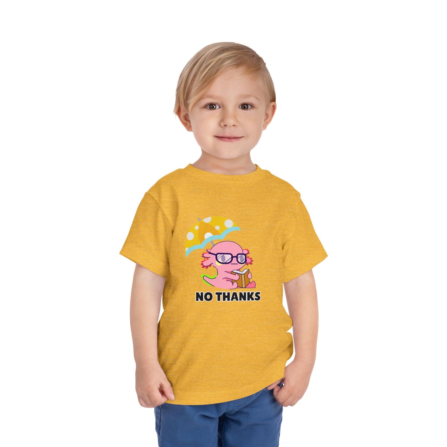 Toddler Sizes: Axolotl "No Thanks" Umbrella T-Shirt, Playful Toddler Tee - 'No Thanks' | Cute Kids Shirt, Funny Toddler Gift, Summer T-Shirt, Casual Wear, Kid's Clothing