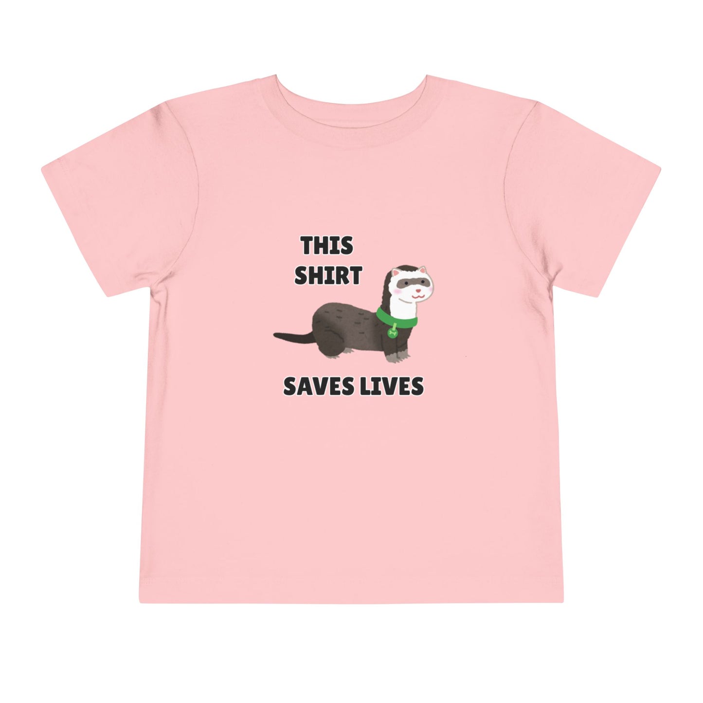 Toddler Sizes: This shirt Saves Lives Tee with Fun Ferret Design - Cute Short Sleeve Shirt, Animal Rescue, Animal Adoption, Kids Apparel, Gift for Animal Lovers, Playtime Wear