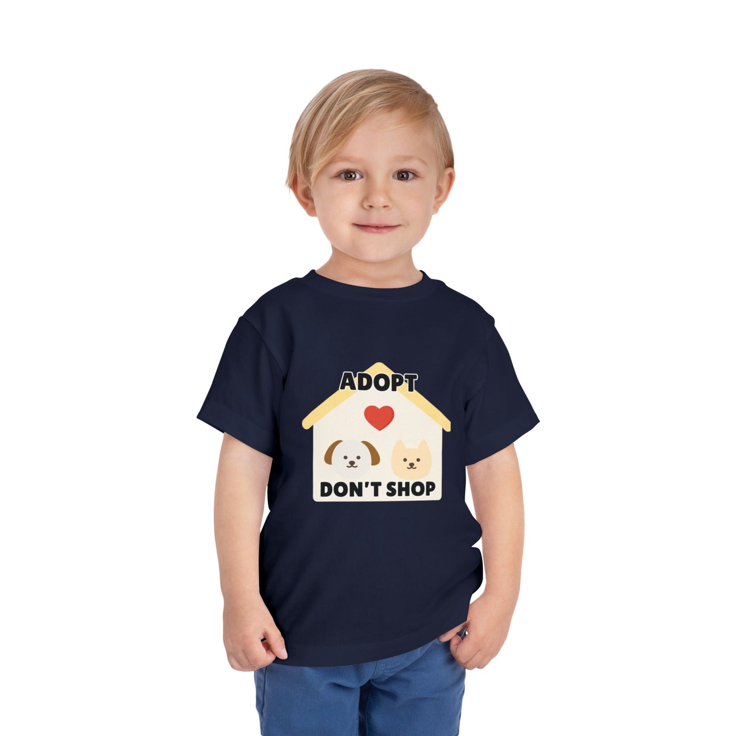 Toddler Sizes: Adopt Don't Shop Toddler Tee, Animal Rescue, Cute Animal Lover Shirt, Kids Apparel, Pet Adoption Awareness, Gift for Animal Lovers