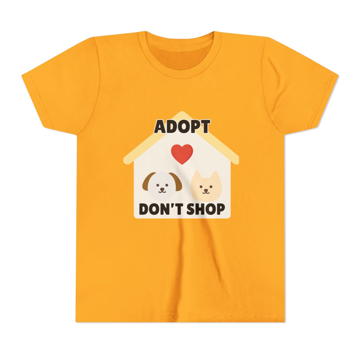 Adopt Don't Shop Youth Tee, Kid's Animal Love Shirt, Animal Rescue T-Shirt, Pet Adoption Awareness Tee, Gift for Dog and Cat Lovers