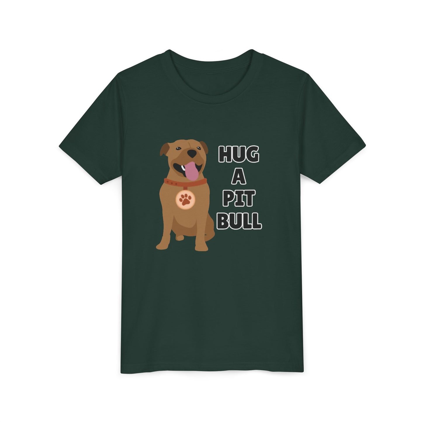 Hug a Pit Bull Youth Tee, Dog Lover Shirt, Kids Animal T-Shirt, Pet Adoption Awareness, Cute Gift, Animal Rescue Apparel