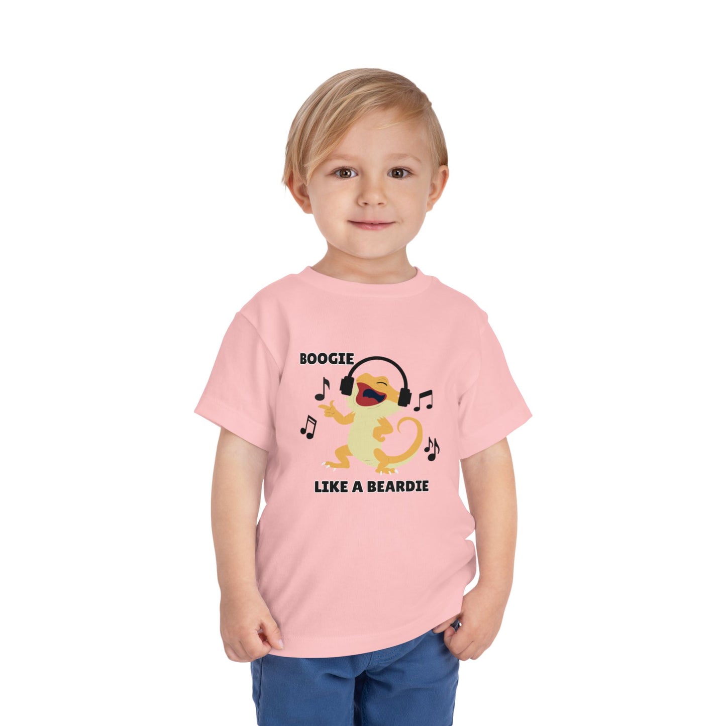 Toddler Sizes: Boogie like a Beardie Bearded Dragon Music Tee - Boogie Like A Beardie, Fun Kids T-Shirt, Playful Party Wear, Gift for Little Ones, Cute Summer Outfit
