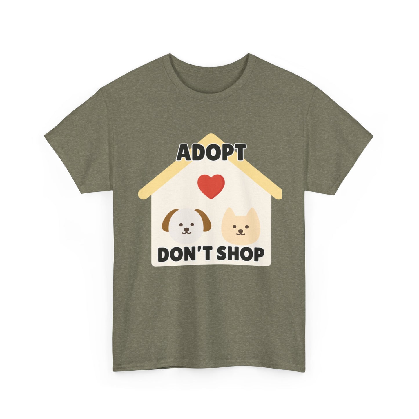 Adult Sizes: Adopt Don't Shop Tee, Animal Lover T-Shirt, Animal Rescue Pet Adoption Awareness Shirt, Unisex Cotton T-Shirt, Gift for Dog Lovers