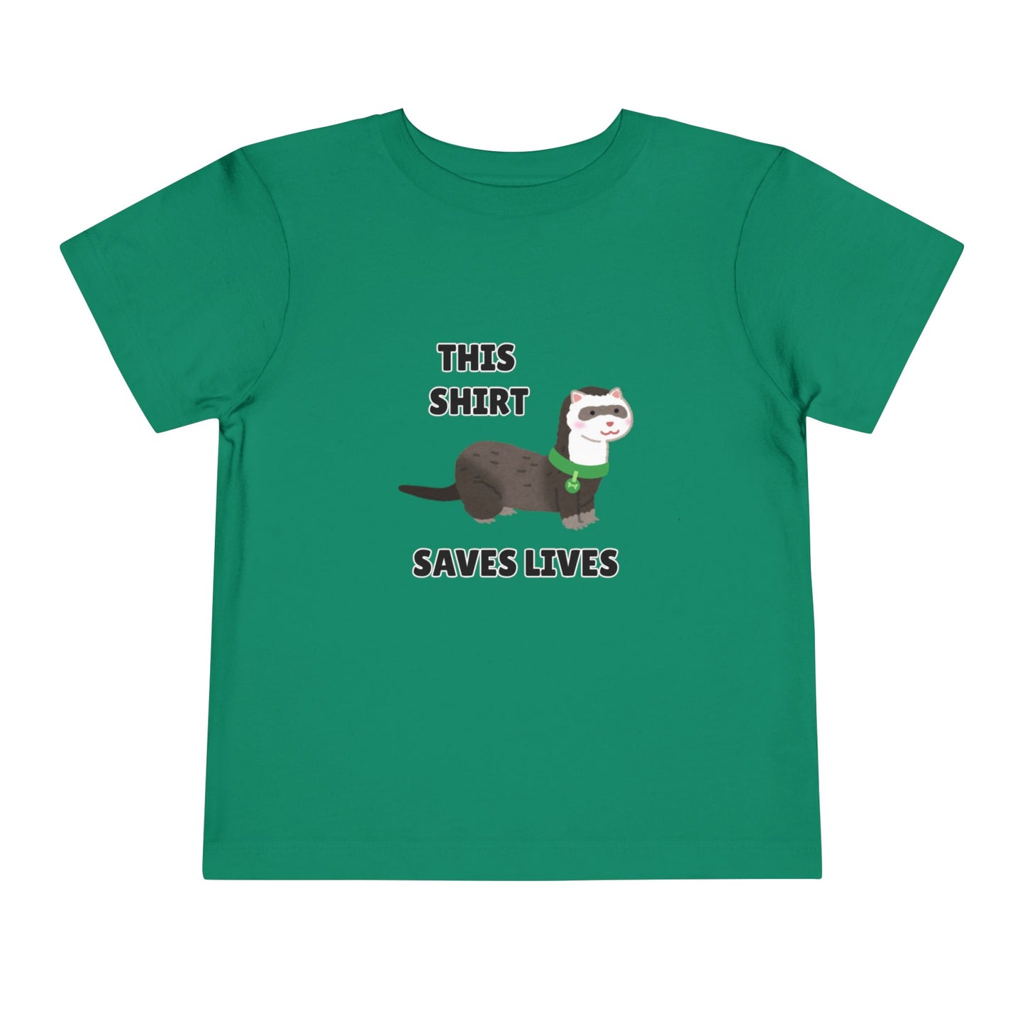 Toddler Sizes: This shirt Saves Lives Tee with Fun Ferret Design - Cute Short Sleeve Shirt, Animal Rescue, Animal Adoption, Kids Apparel, Gift for Animal Lovers, Playtime Wear