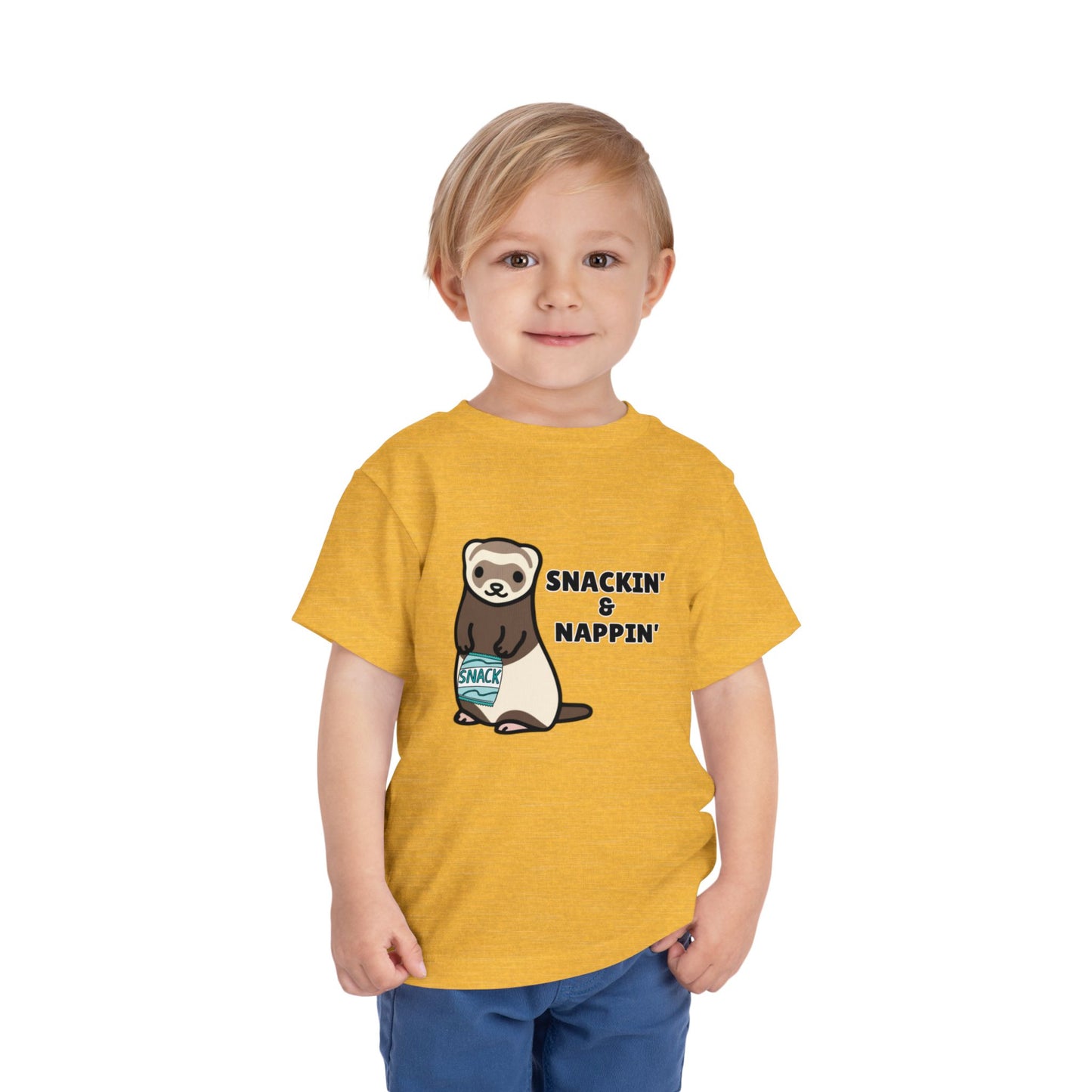 Toddler Sizes: Snackin' and Nappin' Ferret T-Shirt, Adorable Toddler Tee - Snackin' & Nappin', Ferrets, Snacks, Cute Kids Shirt, Birthday Gift, Nursery Wear, Fun Toddler Apparel