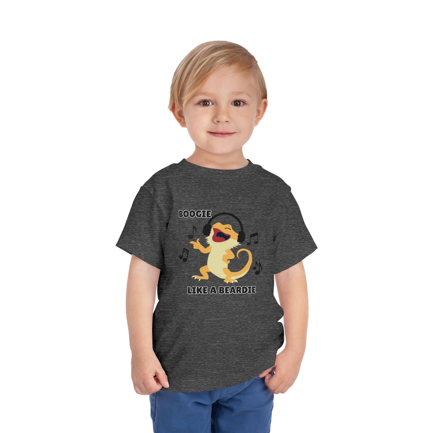 Toddler Sizes: Boogie like a Beardie Bearded Dragon Music Tee - Boogie Like A Beardie, Fun Kids T-Shirt, Playful Party Wear, Gift for Little Ones, Cute Summer Outfit