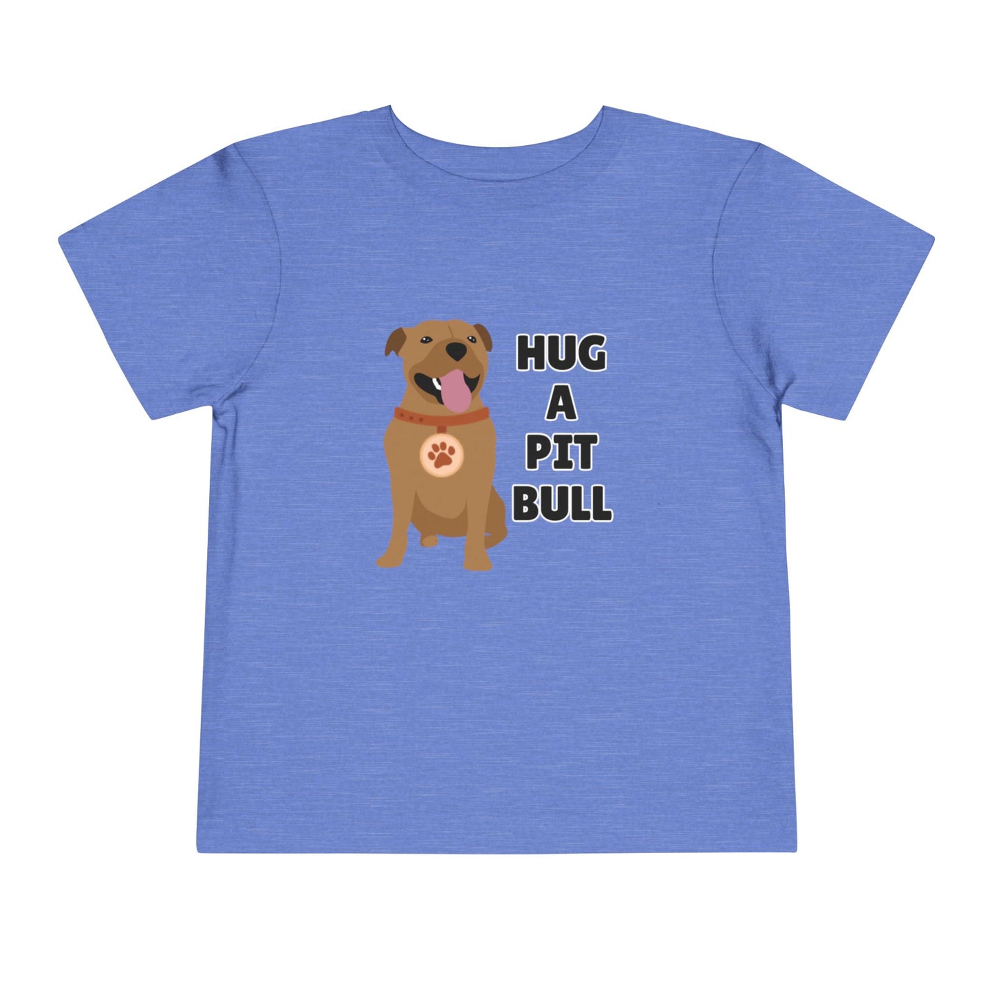 Toddler Sizes: Hug a Pitbull, Animal Rescue, Animal Adoption, Pit Bull Love Tee - Cute Short Sleeve Shirt for Kids, Animal Lovers Gift, Dog Lover Apparel, Playful Toddler Outfit, Funny Pet Tee