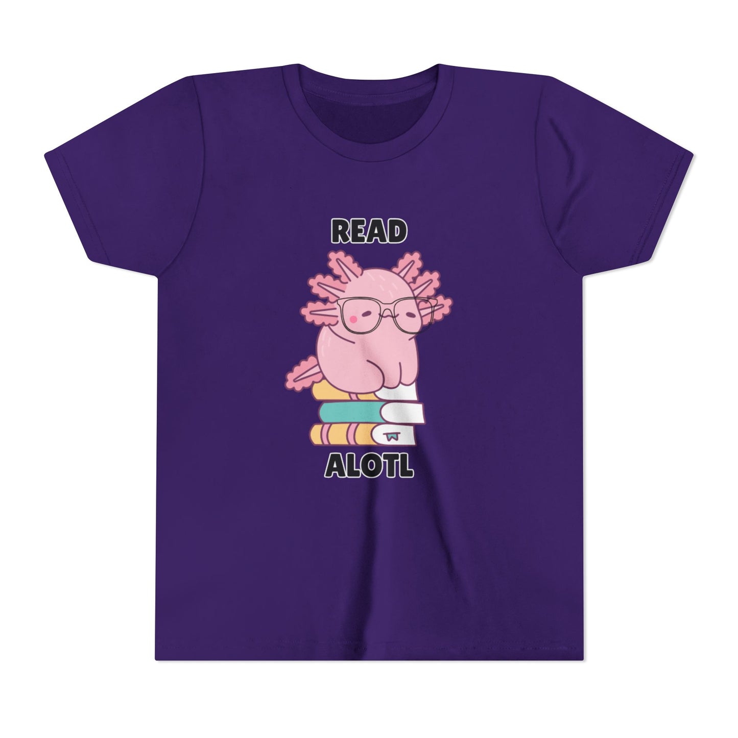 Youth Short Sleeve Tee Read Alotls Design - Fun Kids' Tee, Perfect for Book Lovers, Reading Theme, School Wear