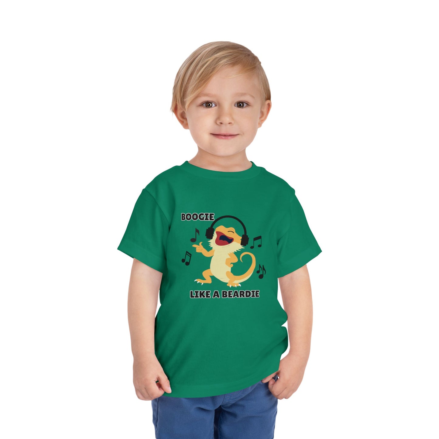 Toddler Sizes: Boogie like a Beardie Bearded Dragon Music Tee - Boogie Like A Beardie, Fun Kids T-Shirt, Playful Party Wear, Gift for Little Ones, Cute Summer Outfit