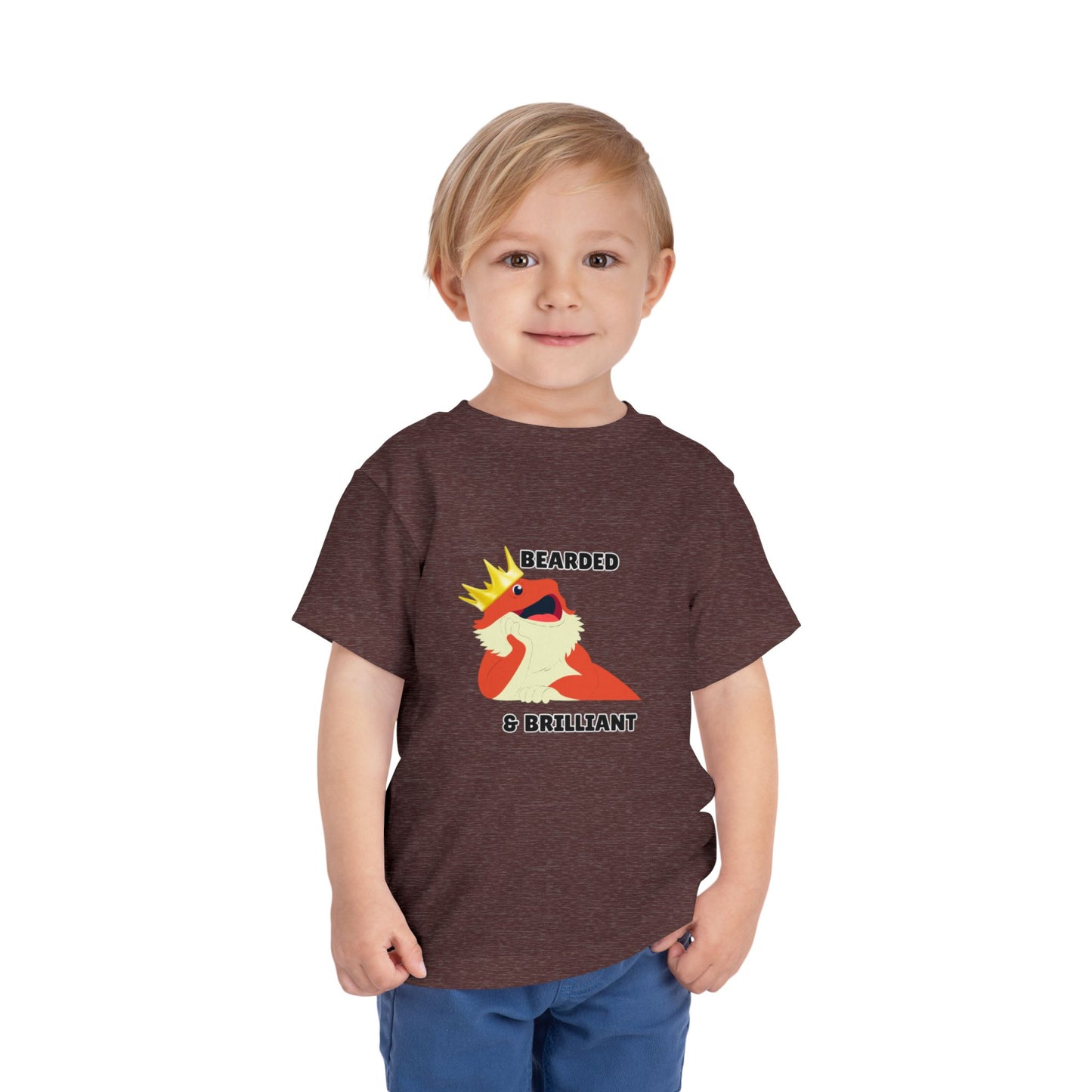 Toddler Sizes: Bearded & Brilliant Bearded Dragon Crown Toddler Tee - Fun Kids Reptile T-Shirt, Playdate Outfit, Unique Toddler Fashion, Cute Child's Clothing