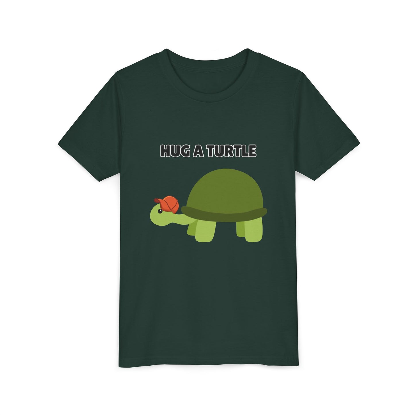 Hug a Turtle Youth Tee - Fun Nature Shirt, Children's Gift, Green Turtle Art, Ocean Conservation, Cute Animal Shirt