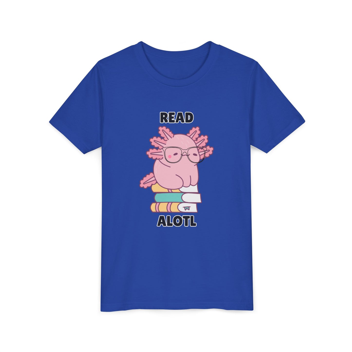 Youth Short Sleeve Tee Read Alotls Design - Fun Kids' Tee, Perfect for Book Lovers, Reading Theme, School Wear