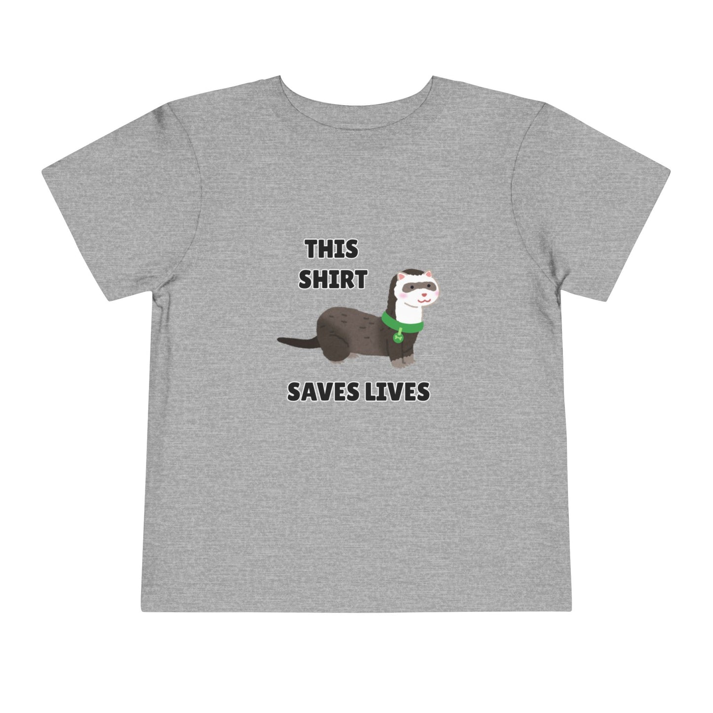 Toddler Sizes: This shirt Saves Lives Tee with Fun Ferret Design - Cute Short Sleeve Shirt, Animal Rescue, Animal Adoption, Kids Apparel, Gift for Animal Lovers, Playtime Wear