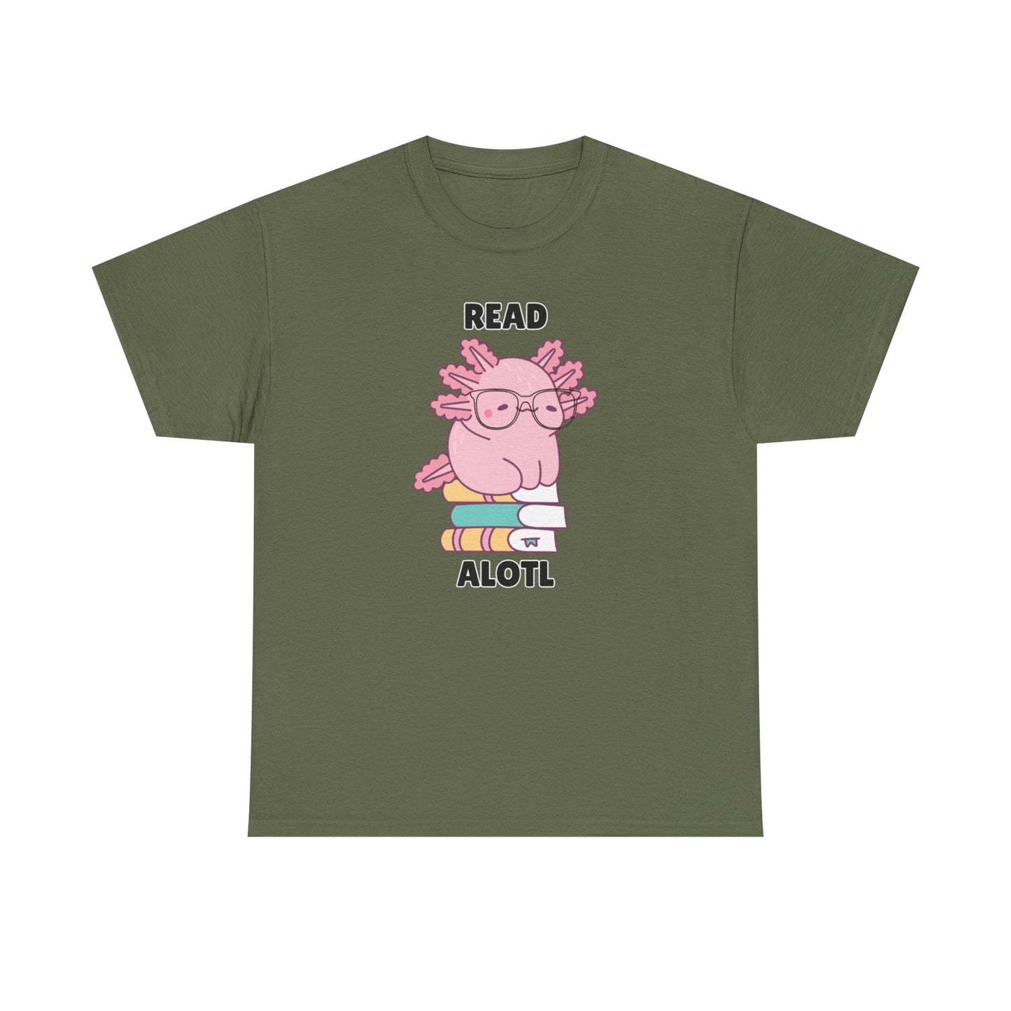 Adult Sizes: Read Alotl Cute Axolotl Reading Tee, Perfect for Book Lovers, Gifts for Readers, Fun Graphic Shirt, Animal Lover Apparel, Axolotl Merchandise