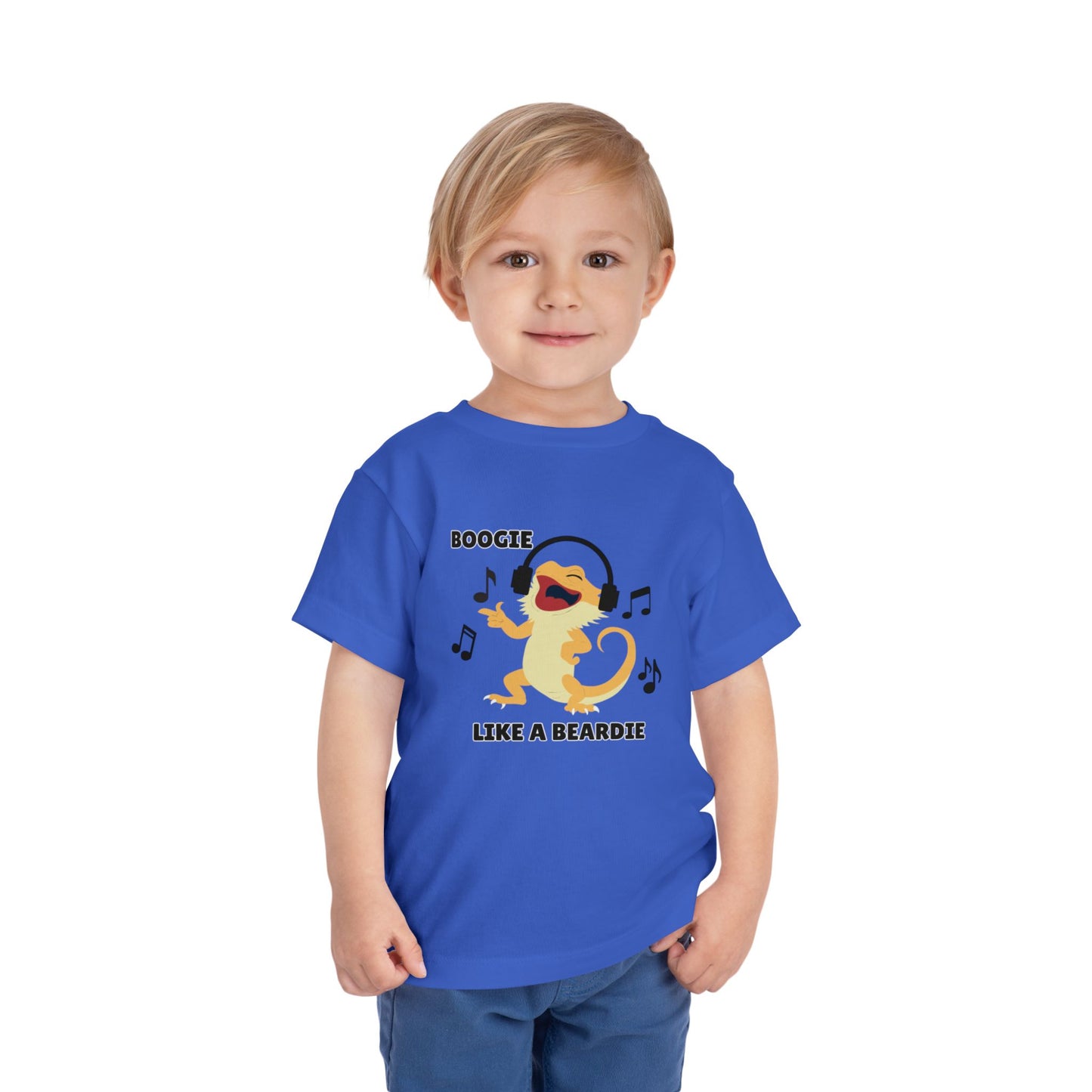 Toddler Sizes: Boogie like a Beardie Bearded Dragon Music Tee - Boogie Like A Beardie, Fun Kids T-Shirt, Playful Party Wear, Gift for Little Ones, Cute Summer Outfit