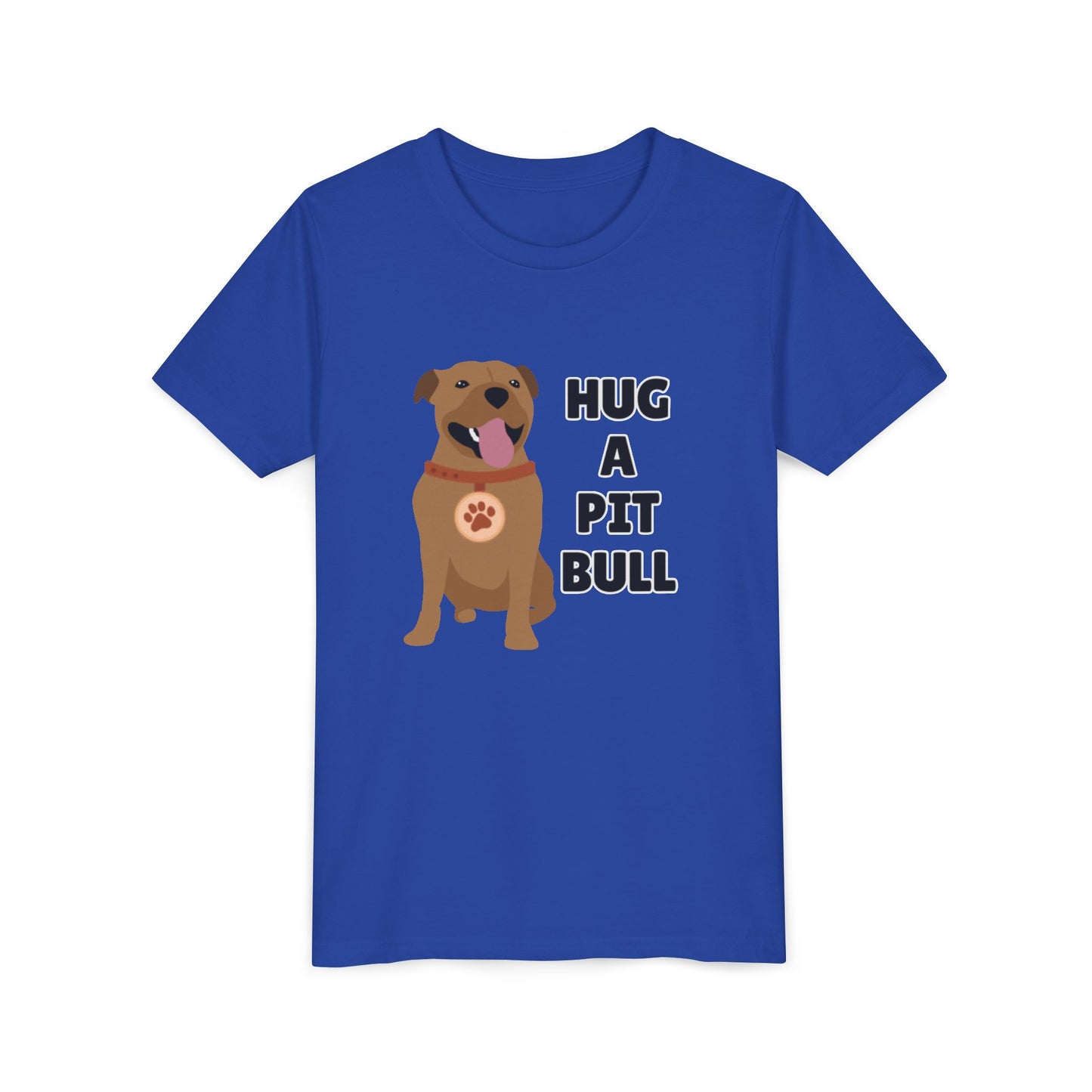 Hug a Pit Bull Youth Tee, Dog Lover Shirt, Kids Animal T-Shirt, Pet Adoption Awareness, Cute Gift, Animal Rescue Apparel
