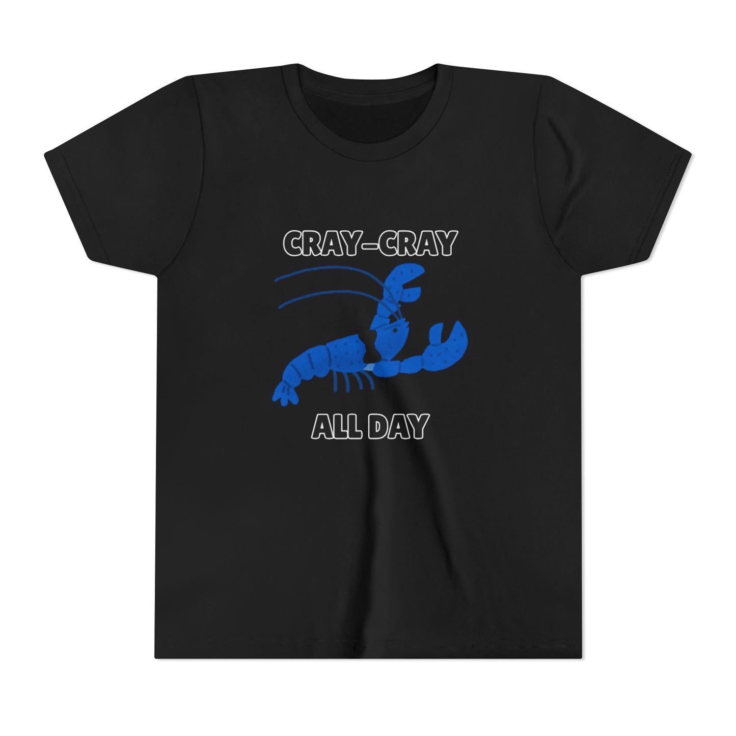 Crayfish Cray-Cray All Day Electric Mini Lobster Youth Tee, Fun Kids Shirt, Summer Outfit