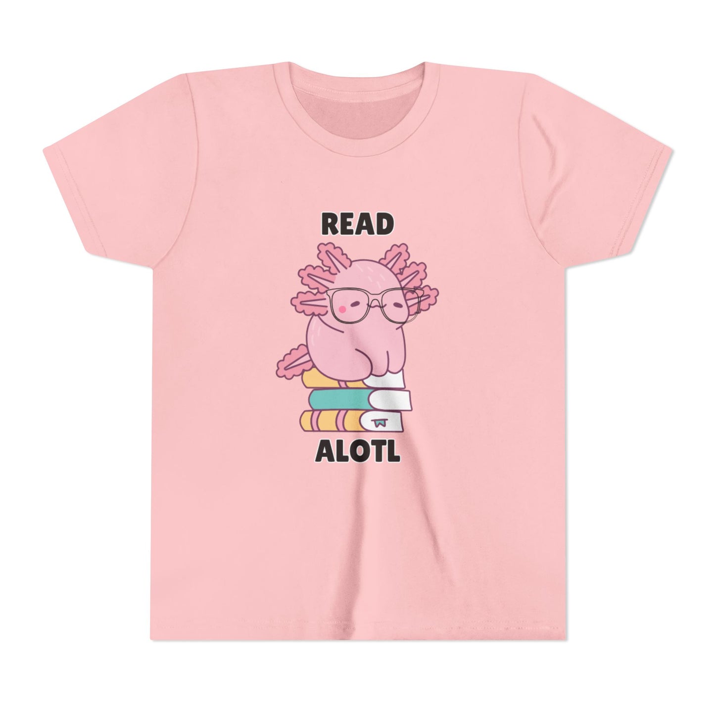 Youth Short Sleeve Tee Read Alotls Design - Fun Kids' Tee, Perfect for Book Lovers, Reading Theme, School Wear