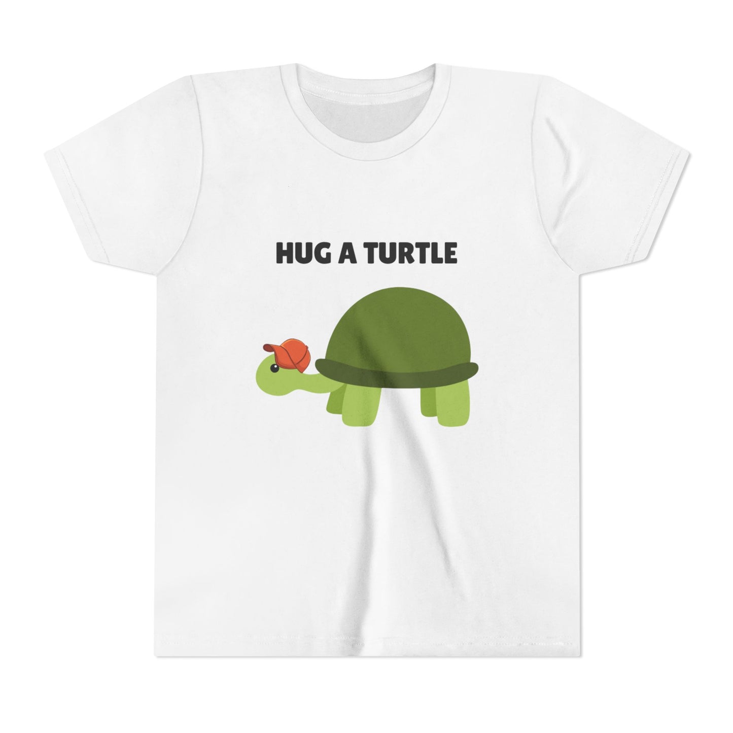 Hug a Turtle Youth Tee - Fun Nature Shirt, Children's Gift, Green Turtle Art, Ocean Conservation, Cute Animal Shirt