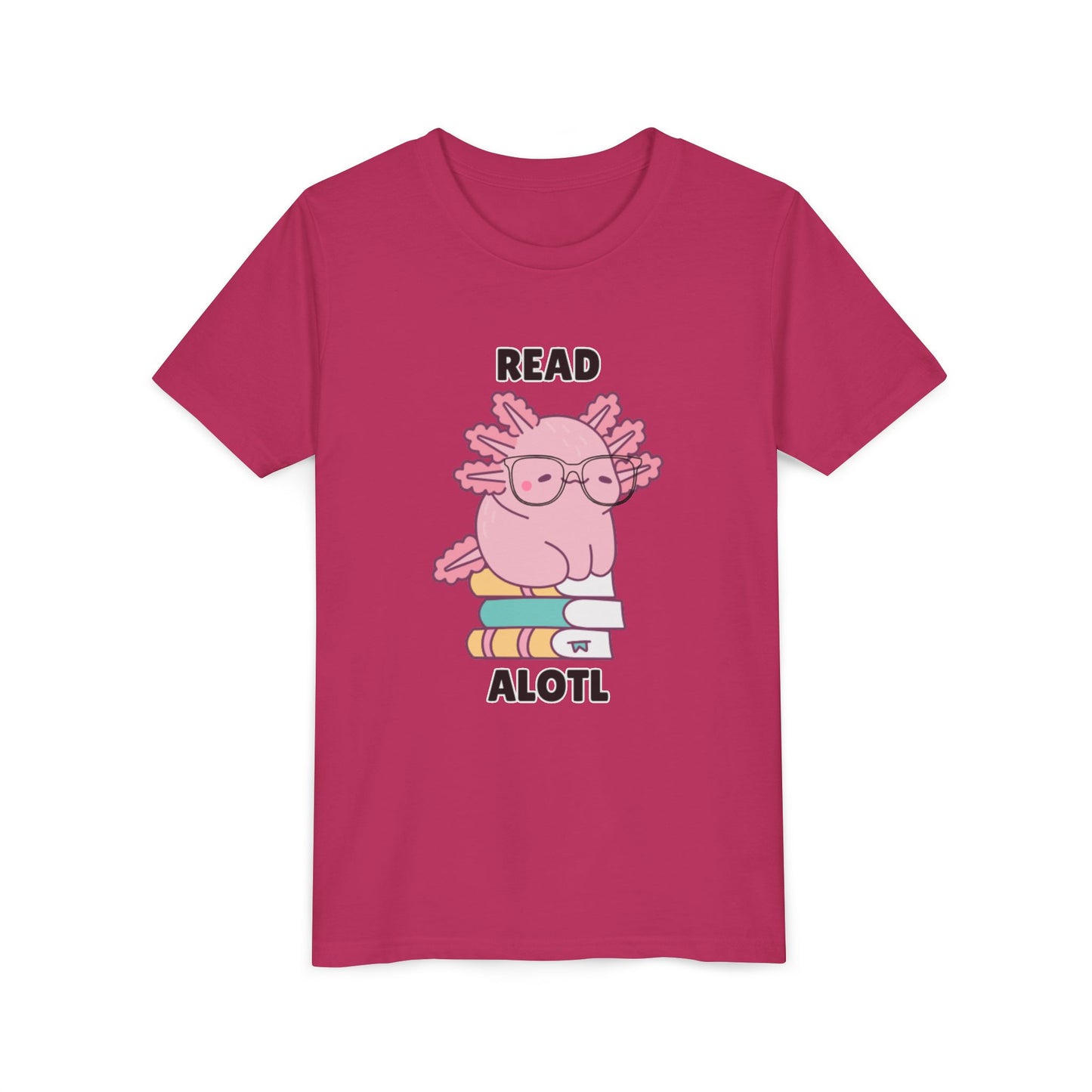 Youth Short Sleeve Tee Read Alotls Design - Fun Kids' Tee, Perfect for Book Lovers, Reading Theme, School Wear