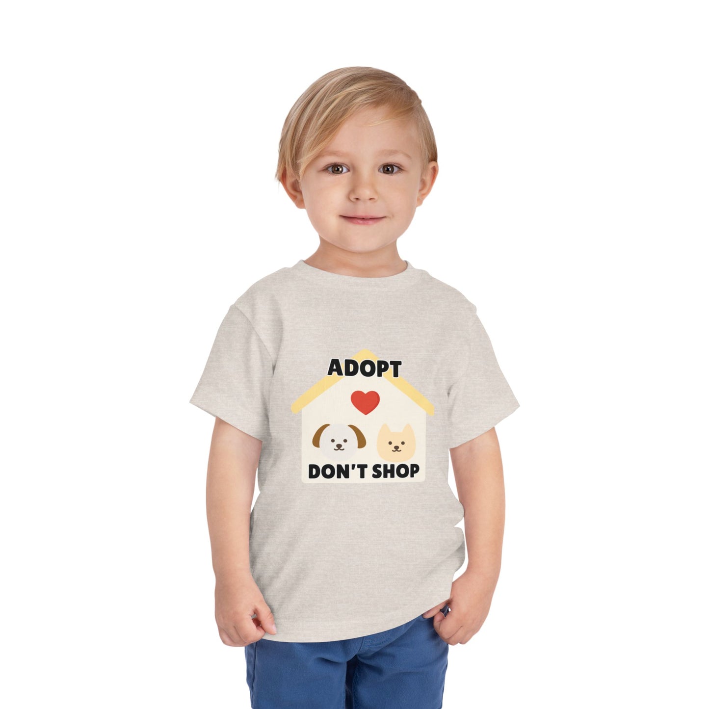 Toddler Sizes: Adopt Don't Shop Toddler Tee, Animal Rescue, Cute Animal Lover Shirt, Kids Apparel, Pet Adoption Awareness, Gift for Animal Lovers