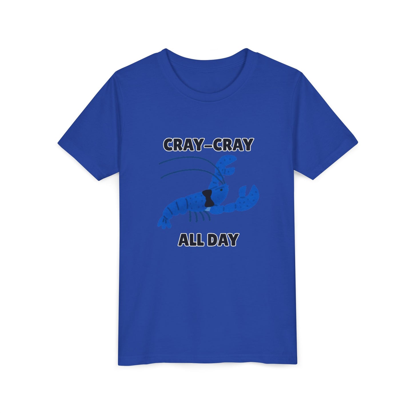 Crayfish Cray-Cray All Day Electric Mini Lobster Youth Tee, Fun Kids Shirt, Summer Outfit