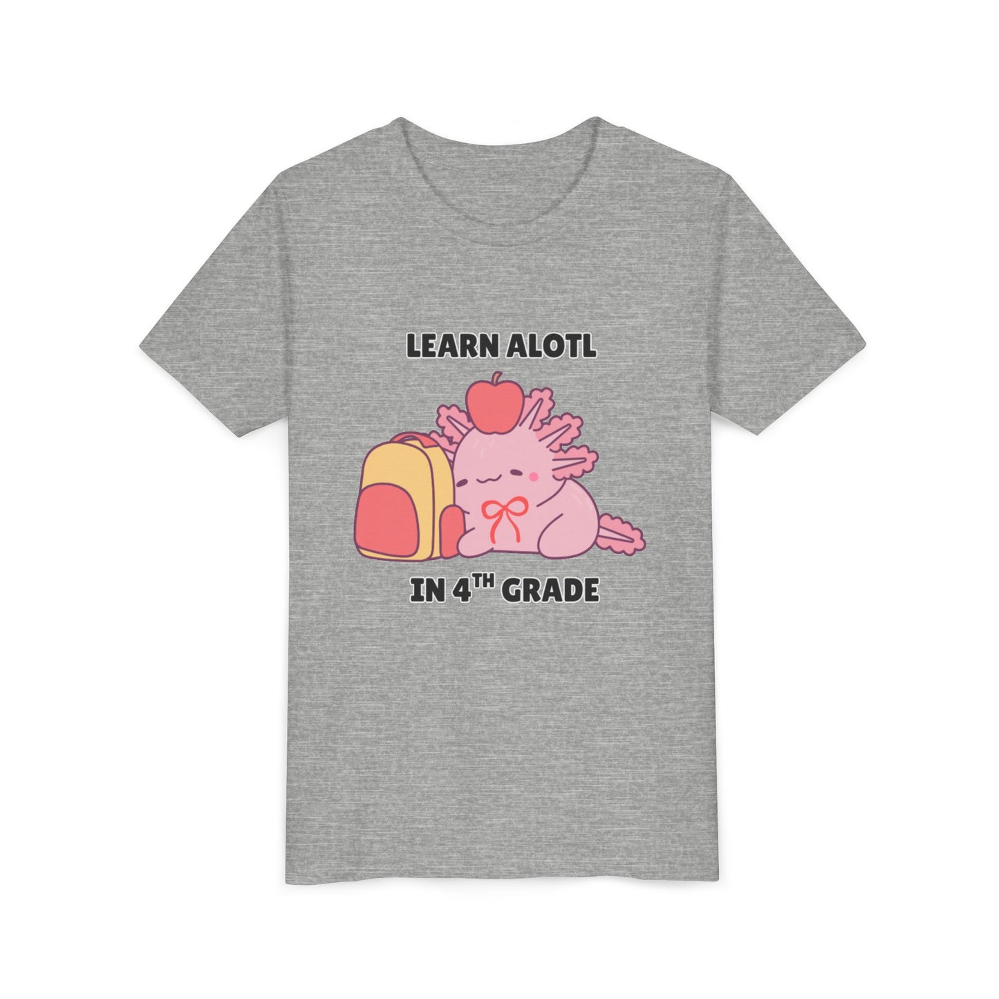 Learn Alotl in -- Grade (Customizable) Axolotl Back to School Youth Short Sleeve Tee