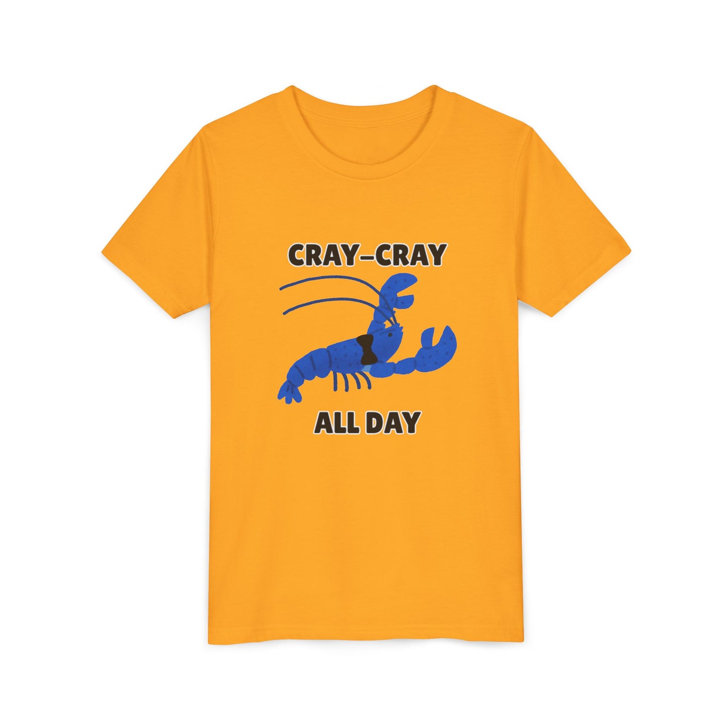 Crayfish Cray-Cray All Day Electric Mini Lobster Youth Tee, Fun Kids Shirt, Summer Outfit