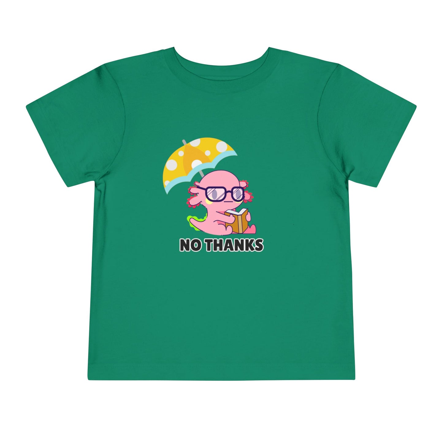 Toddler Sizes: Axolotl "No Thanks" Umbrella T-Shirt, Playful Toddler Tee - 'No Thanks' | Cute Kids Shirt, Funny Toddler Gift, Summer T-Shirt, Casual Wear, Kid's Clothing