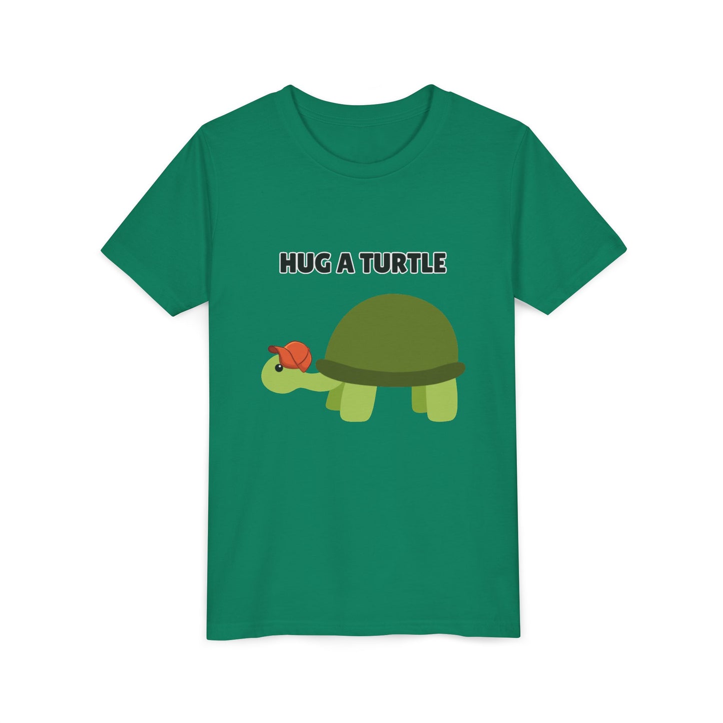 Hug a Turtle Youth Tee - Fun Nature Shirt, Children's Gift, Green Turtle Art, Ocean Conservation, Cute Animal Shirt