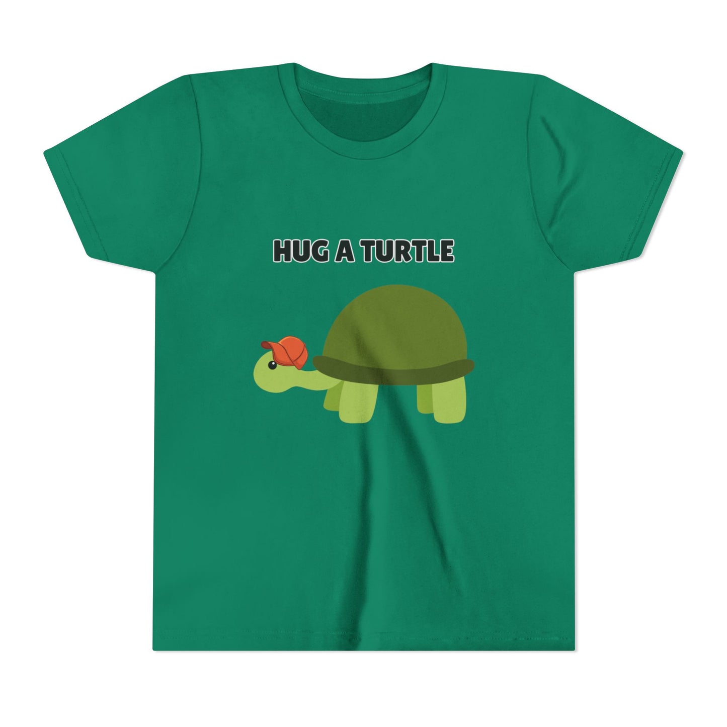 Hug a Turtle Youth Tee - Fun Nature Shirt, Children's Gift, Green Turtle Art, Ocean Conservation, Cute Animal Shirt