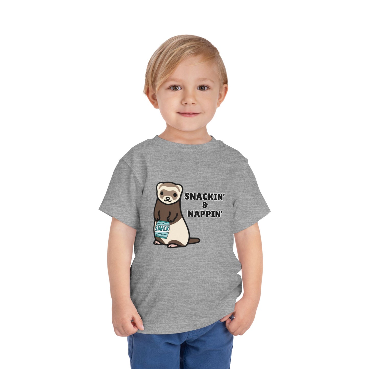 Toddler Sizes: Snackin' and Nappin' Ferret T-Shirt, Adorable Toddler Tee - Snackin' & Nappin', Ferrets, Snacks, Cute Kids Shirt, Birthday Gift, Nursery Wear, Fun Toddler Apparel