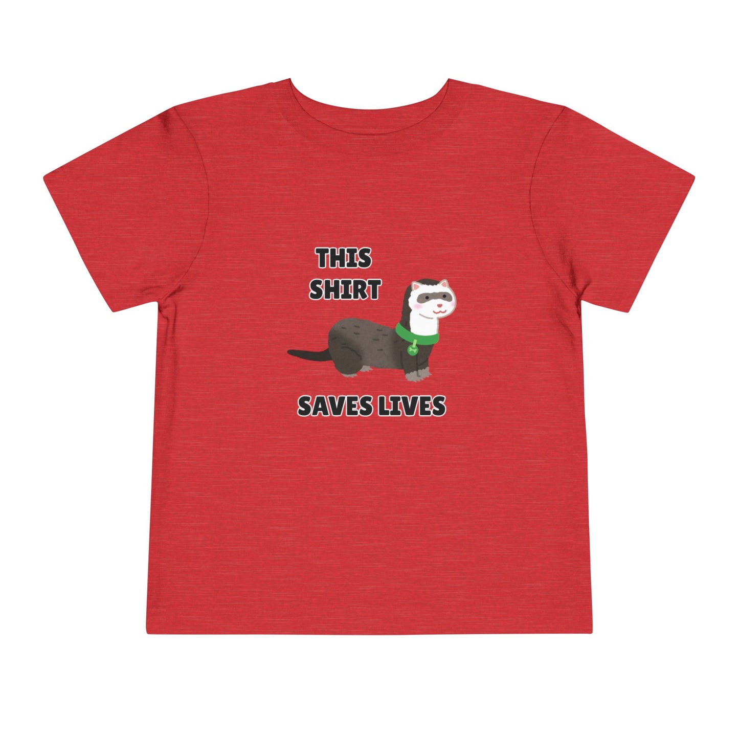 Toddler Sizes: This shirt Saves Lives Tee with Fun Ferret Design - Cute Short Sleeve Shirt, Animal Rescue, Animal Adoption, Kids Apparel, Gift for Animal Lovers, Playtime Wear