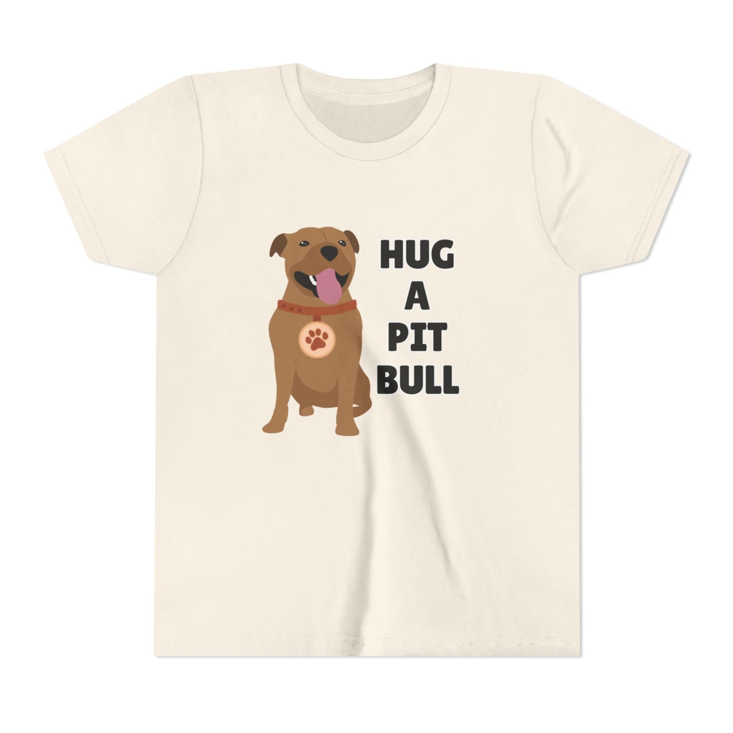 Hug a Pit Bull Youth Tee, Dog Lover Shirt, Kids Animal T-Shirt, Pet Adoption Awareness, Cute Gift, Animal Rescue Apparel
