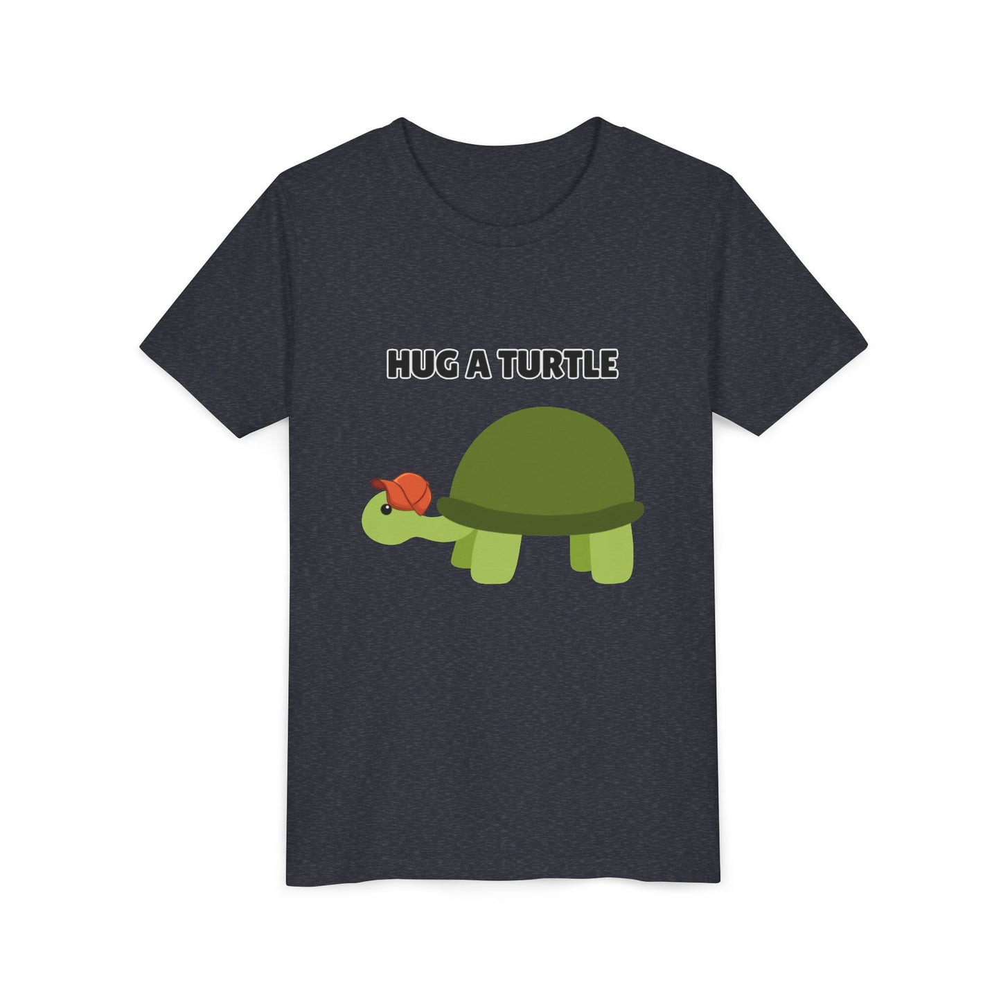 Hug a Turtle Youth Tee - Fun Nature Shirt, Children's Gift, Green Turtle Art, Ocean Conservation, Cute Animal Shirt