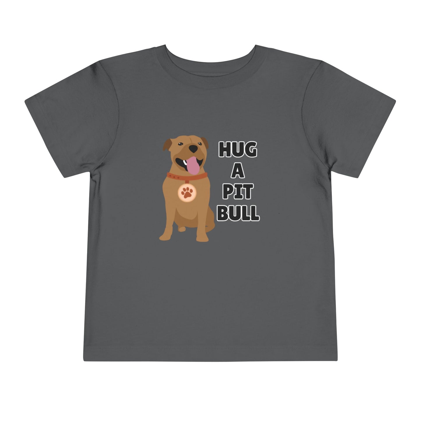Toddler Sizes: Hug a Pitbull, Animal Rescue, Animal Adoption, Pit Bull Love Tee - Cute Short Sleeve Shirt for Kids, Animal Lovers Gift, Dog Lover Apparel, Playful Toddler Outfit, Funny Pet Tee